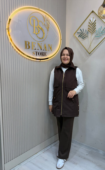 ŞİFA KAHVERENGİ YELEK
