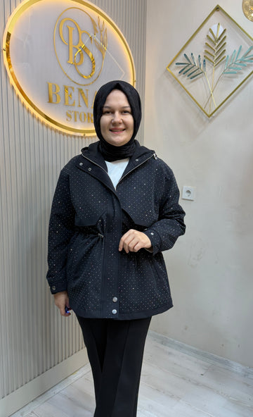 TAŞLI SİYAH CEKET