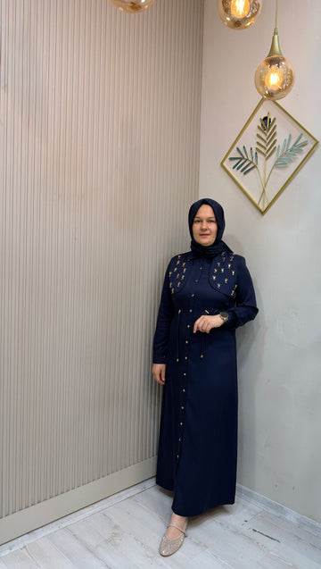 1538 LACİVERT ELBİSE