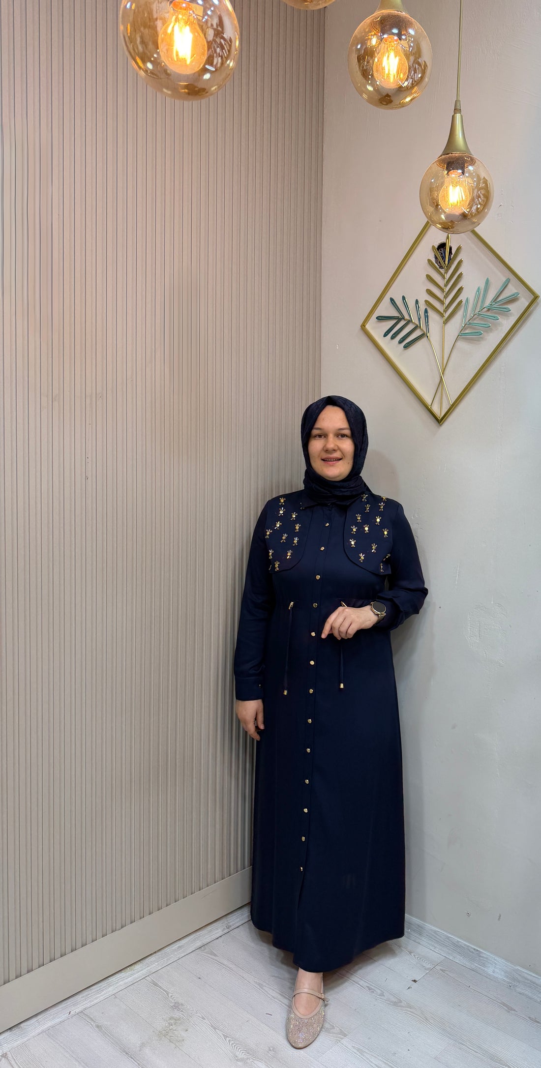 1538 LACİVERT ELBİSE