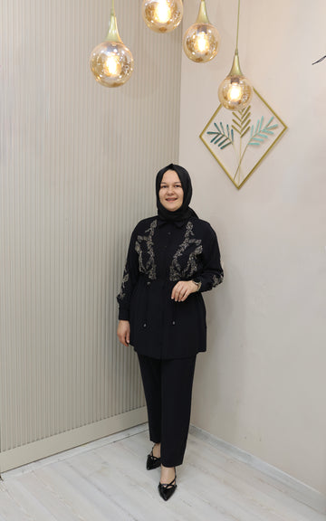 1490 TAŞLI SİYAH TAKIM