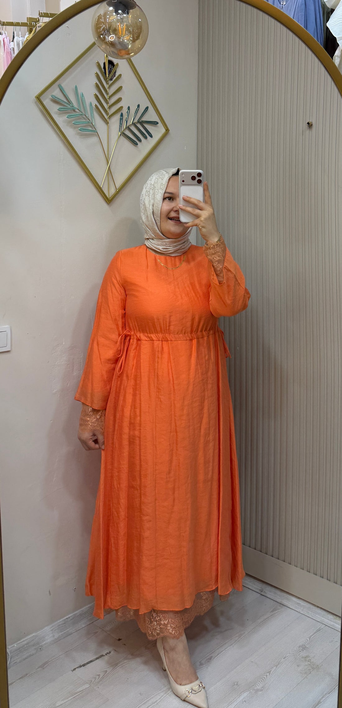 32466 TURUNCU ELBİSE