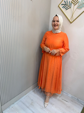 32466 TURUNCU ELBİSE