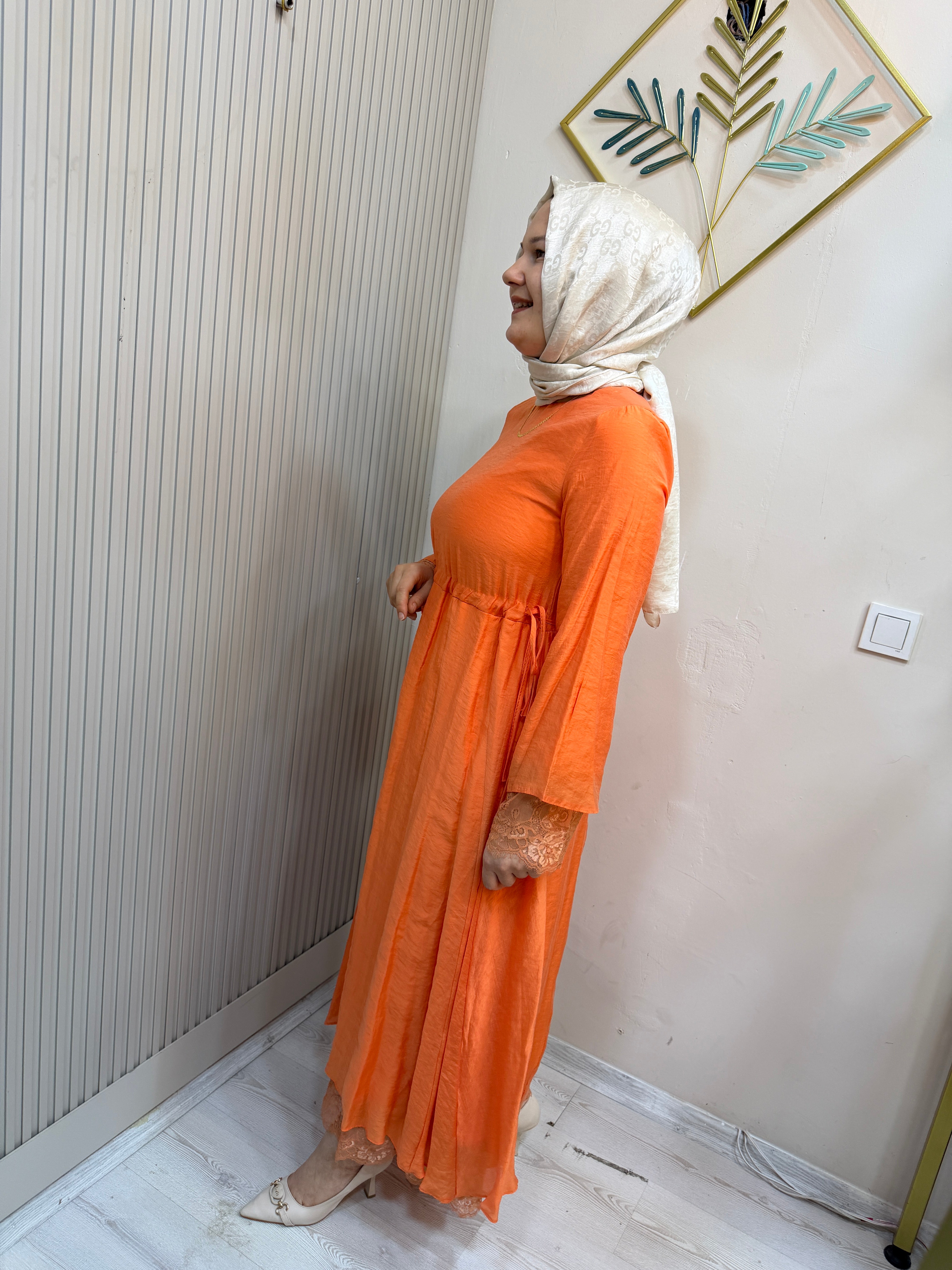 32466 TURUNCU ELBİSE