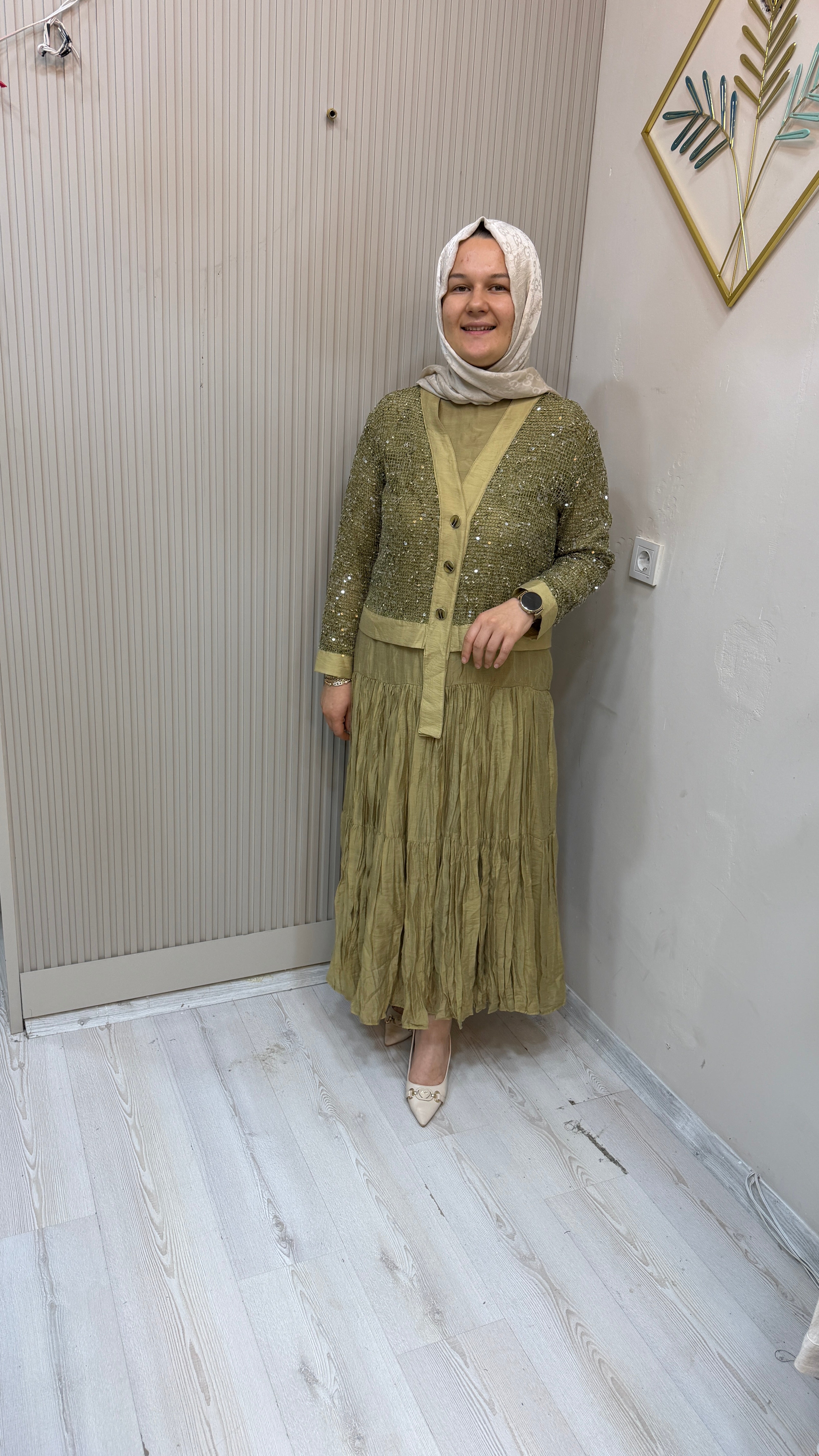 1560 YAĞYEŞİLİ ELBİSE